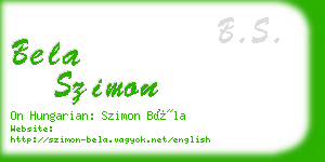 bela szimon business card